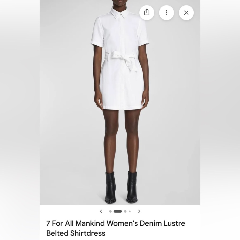 7 for all mankind denim lustre belted shirt dress